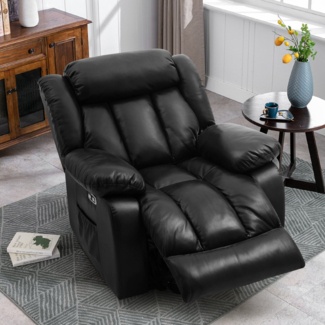 40.1'' Wide Dual Motor Genuine Leather Power Lift Assist Standard Recliner with Massager
