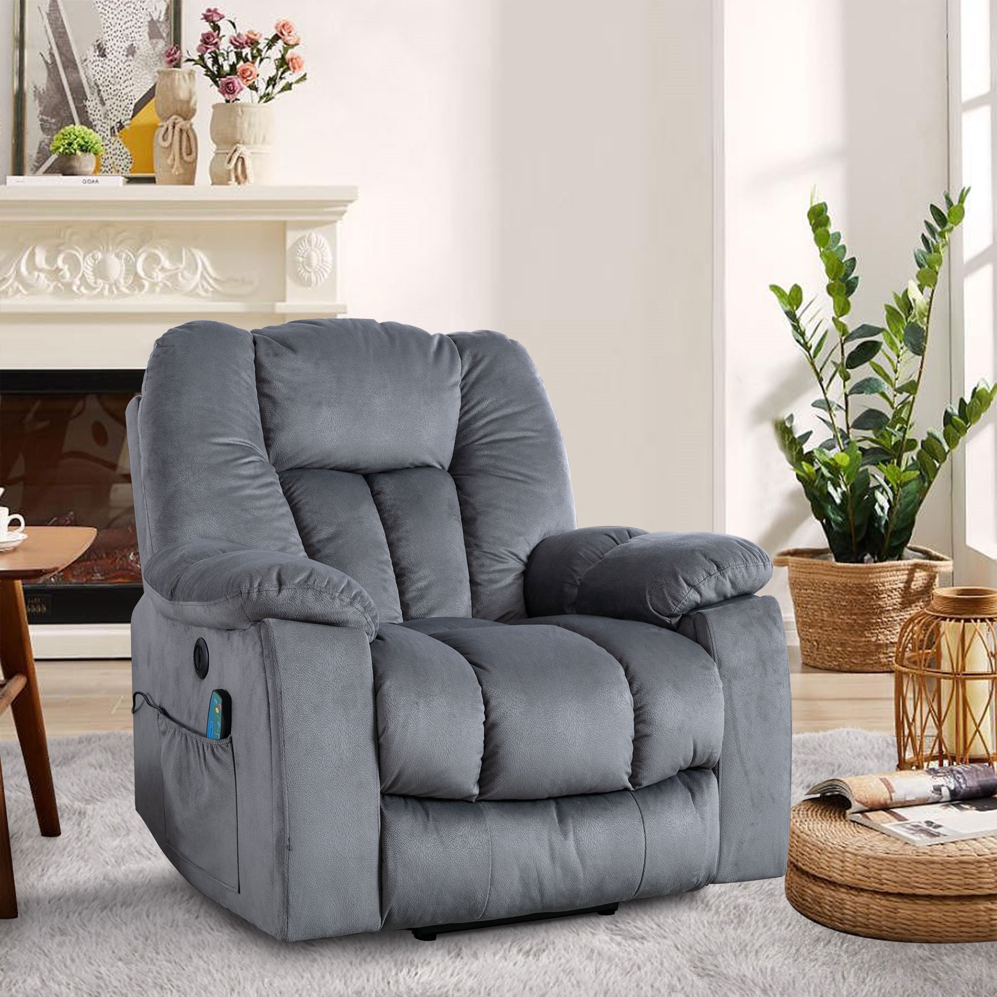 41'' W Super Soft And Oversize Lift Assist Power Recliner With Heat And Massage