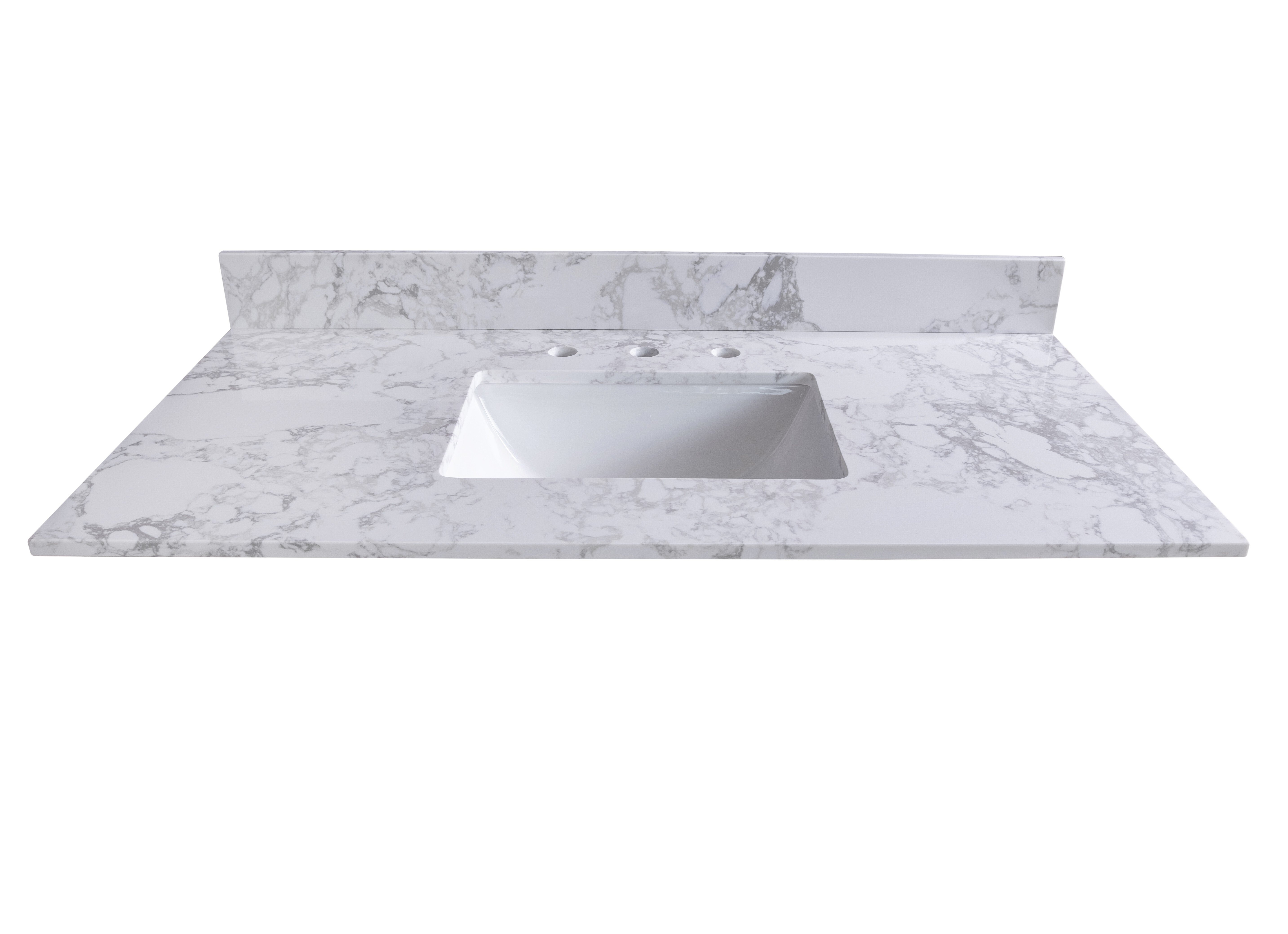 43'' Single Bathroom Vanity Top in White with Sink