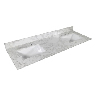 43'' Stone Single Bathroom Vanity Top in Marble with Sink