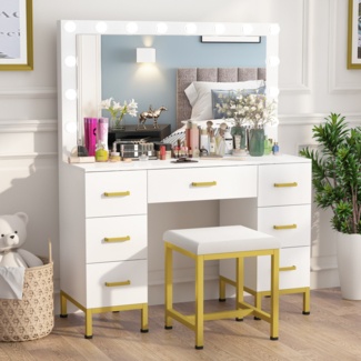 44'' Large Makeup Vanity with LED Bulbs