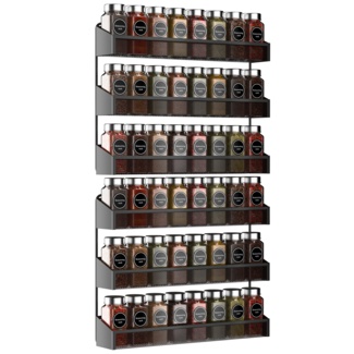 1 Set Wall Mounted Iron Spice Rack, Spice Jar Organizer, Kitchen Supplies