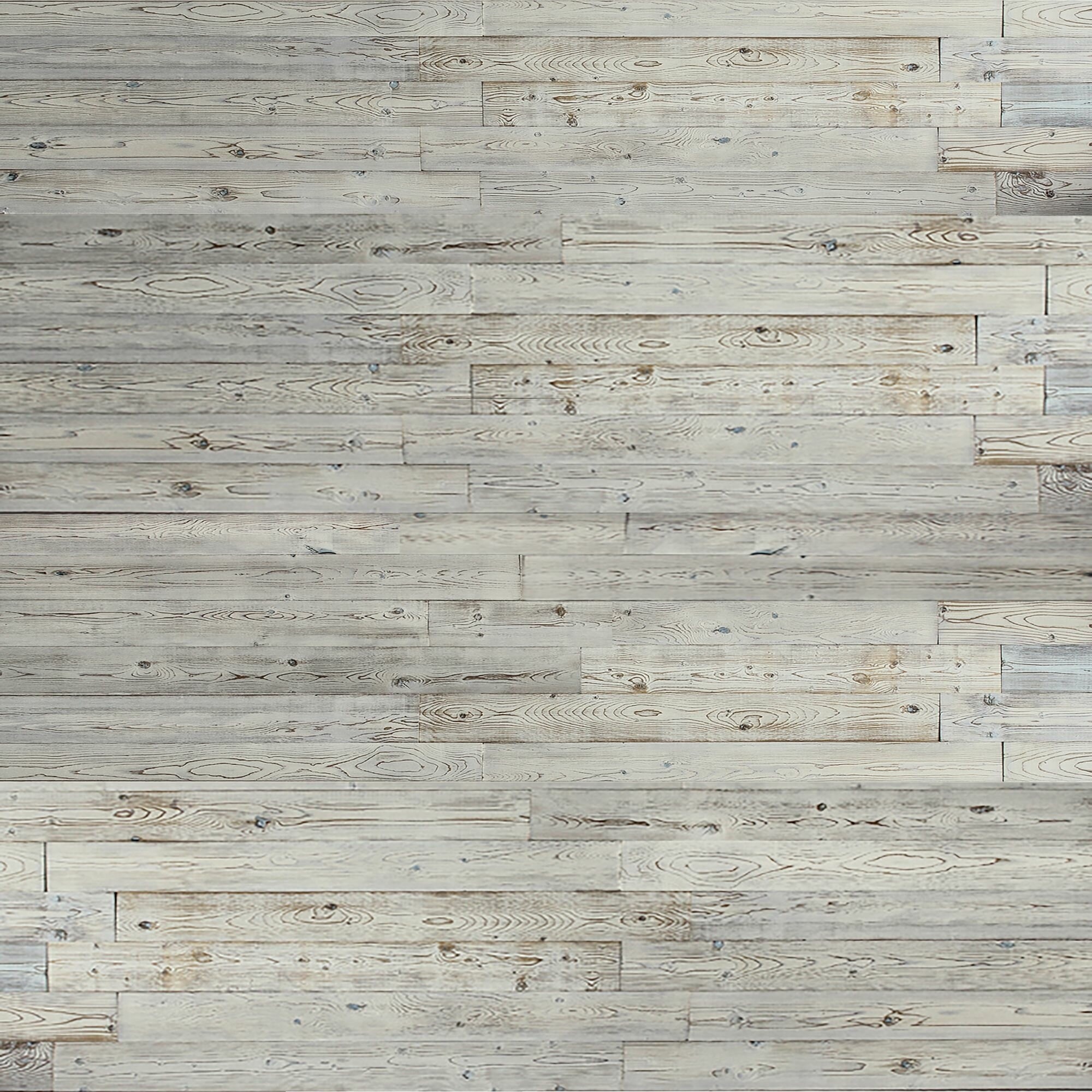 5.5" W X 46.5" L Reclaimed Peel and Stick Solid Wood Wall Paneling