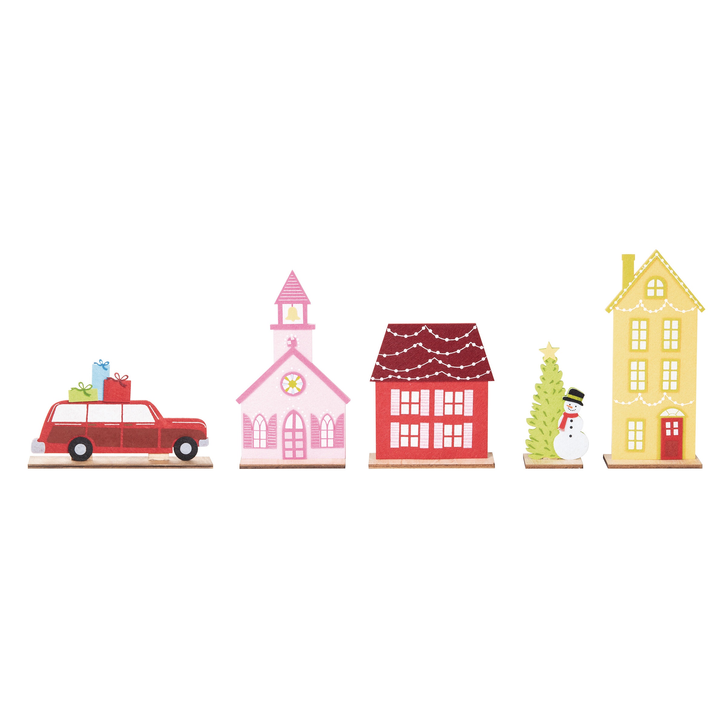 5 Piece Village Felt Figurine Set