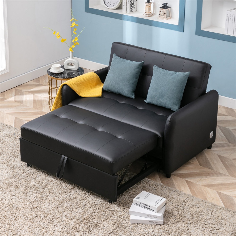51.5'' Vegan Leather Sleeper Sofa