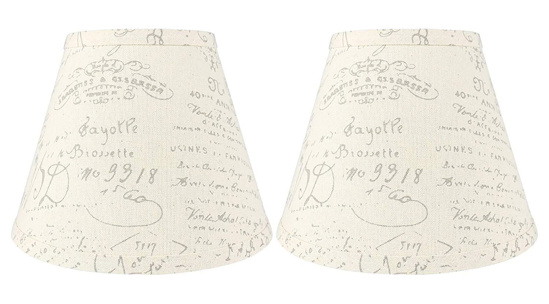 6.5'' H x 9'' W Linen Empire Lamp Shade ( Spider ) in Gray