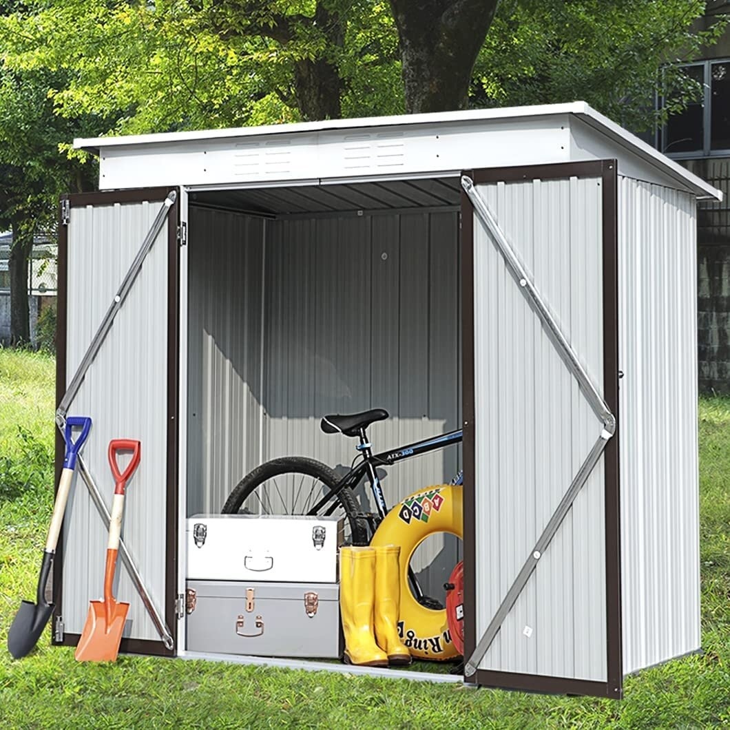 6 ft. W x 4 ft. D Metal Vertical Storage Shed