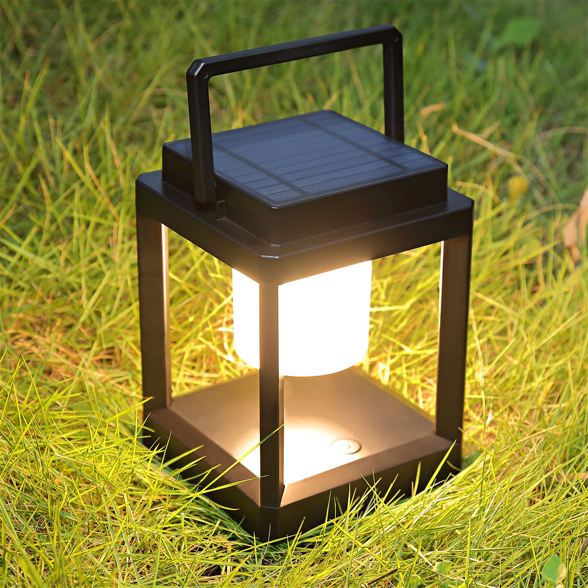 14 Hexagonal Candlelit Iron Lantern with LED Lights Black/White - Alpine Corporation