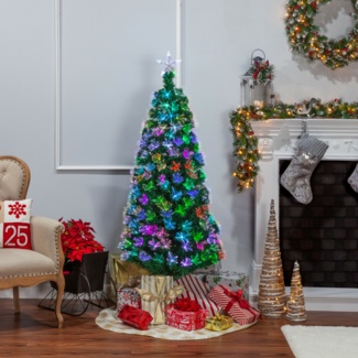 7.5' Lighted Artificial Fir Christmas Tree