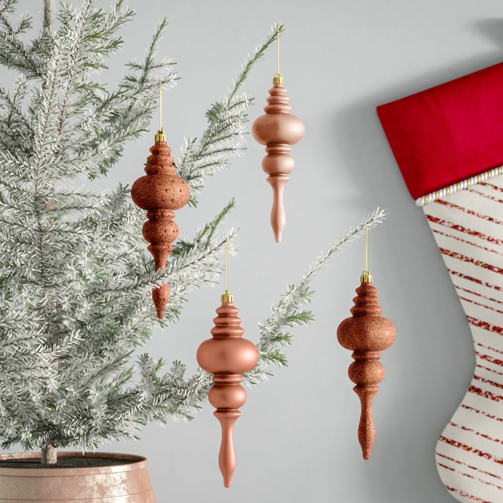 7" Finial Ornament 8/Pk