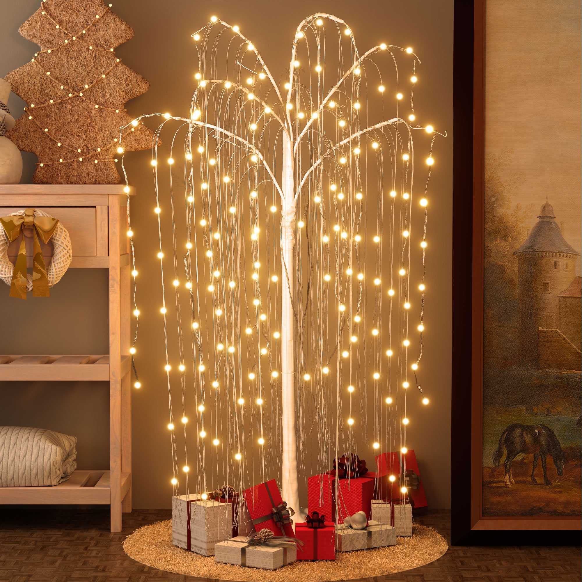 70.8'' LED Lighted Artificial Christmas Tree