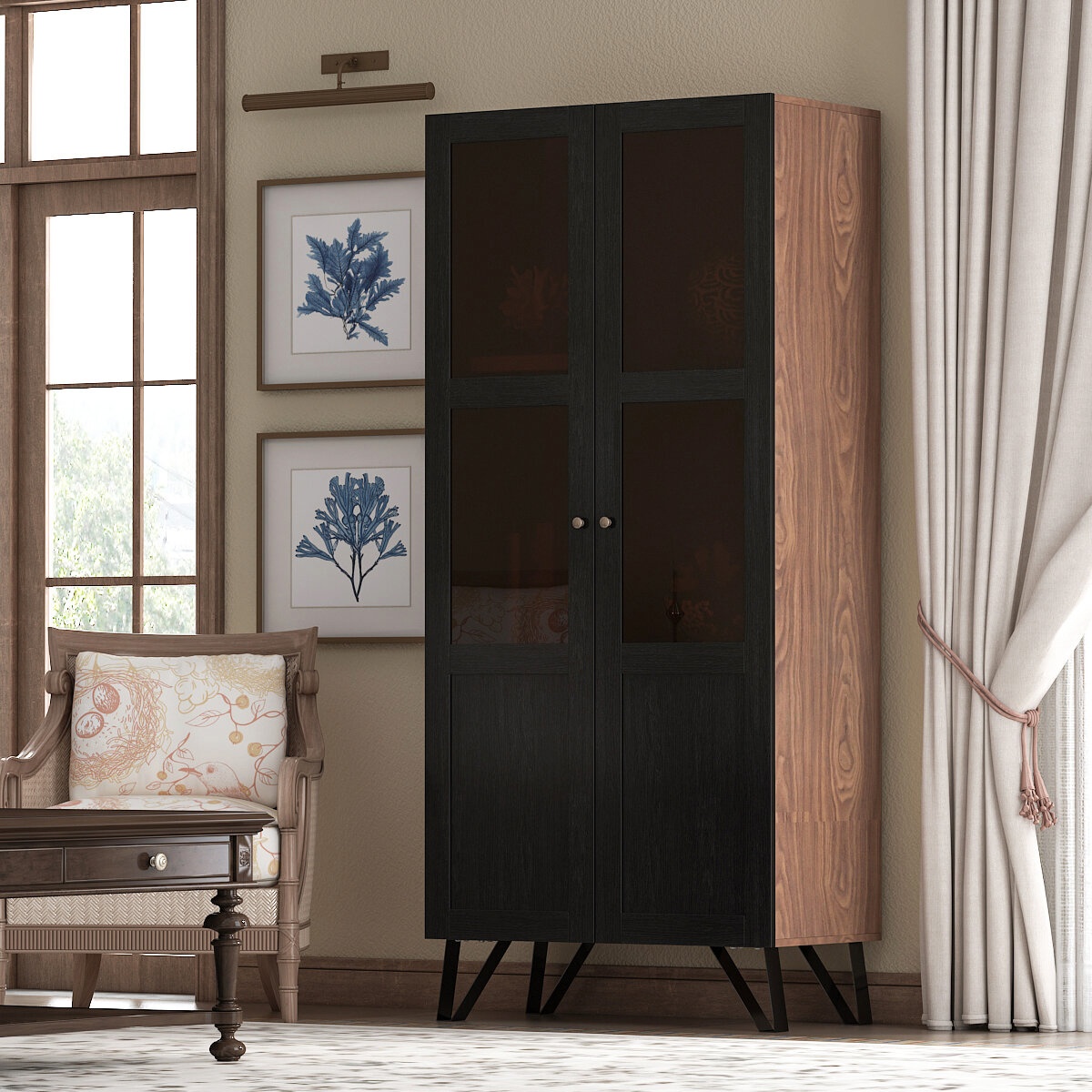 71'' Storage Cabinet 3 Selves 2 Door