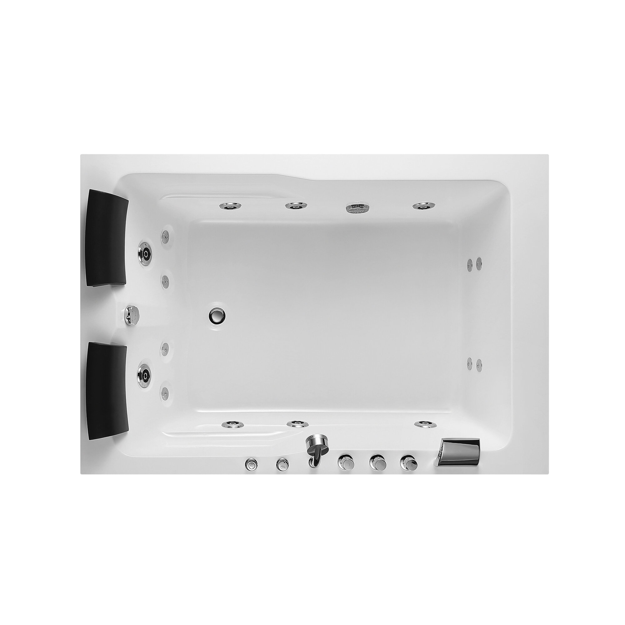 71" X 47" Alcove Rectangle Whirlpool Acrylic Bathtub With Faucet