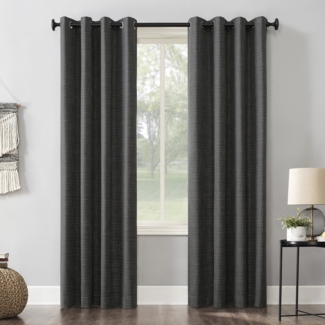 Abihail Burlap Weave Thermal Extreme 100% Blackout Grommet Curtain Panel