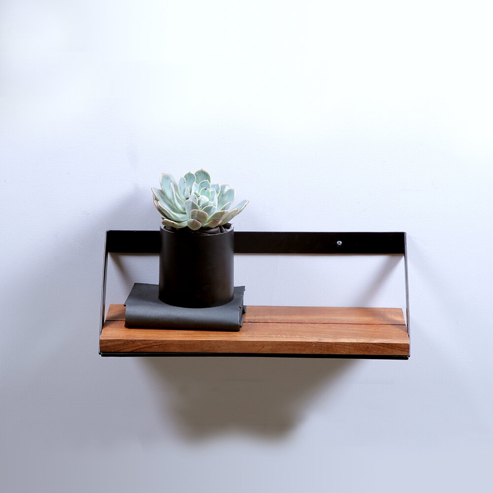 Abinaya Floating Shelf with Live Edge