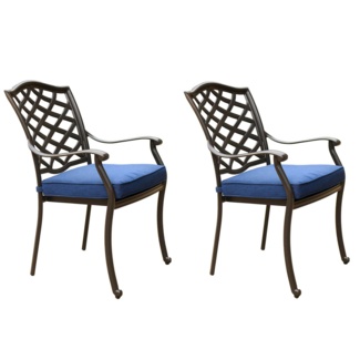 Abrao Aluminum Patio Chair with Cushions
