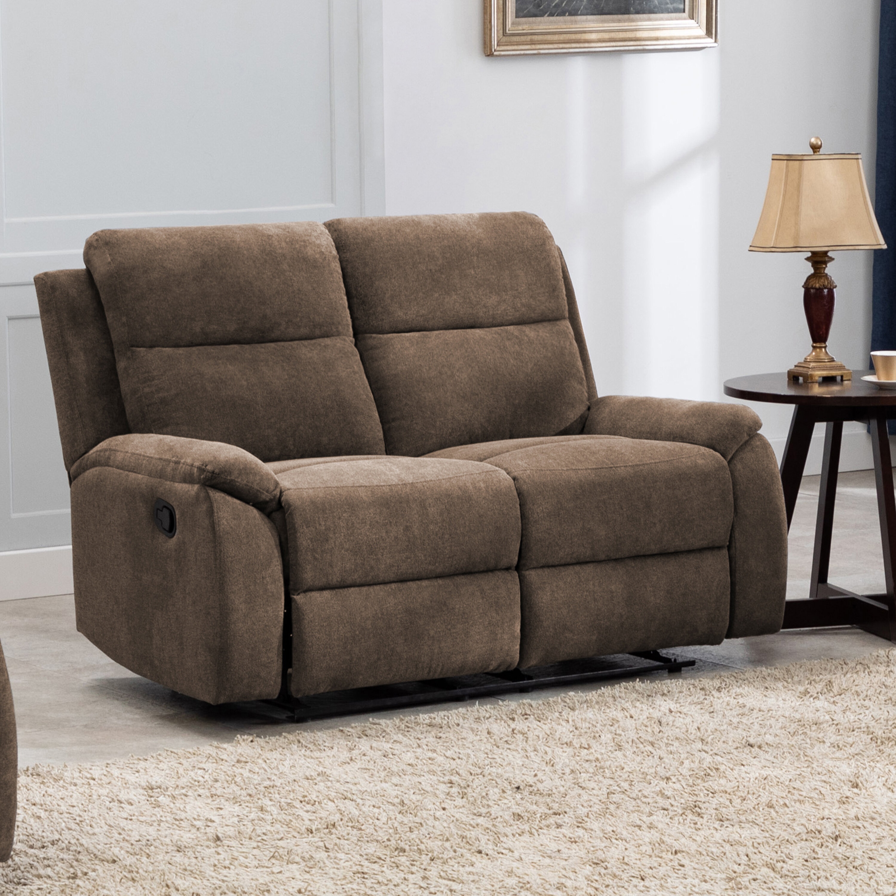 Upholstered reclining store loveseat