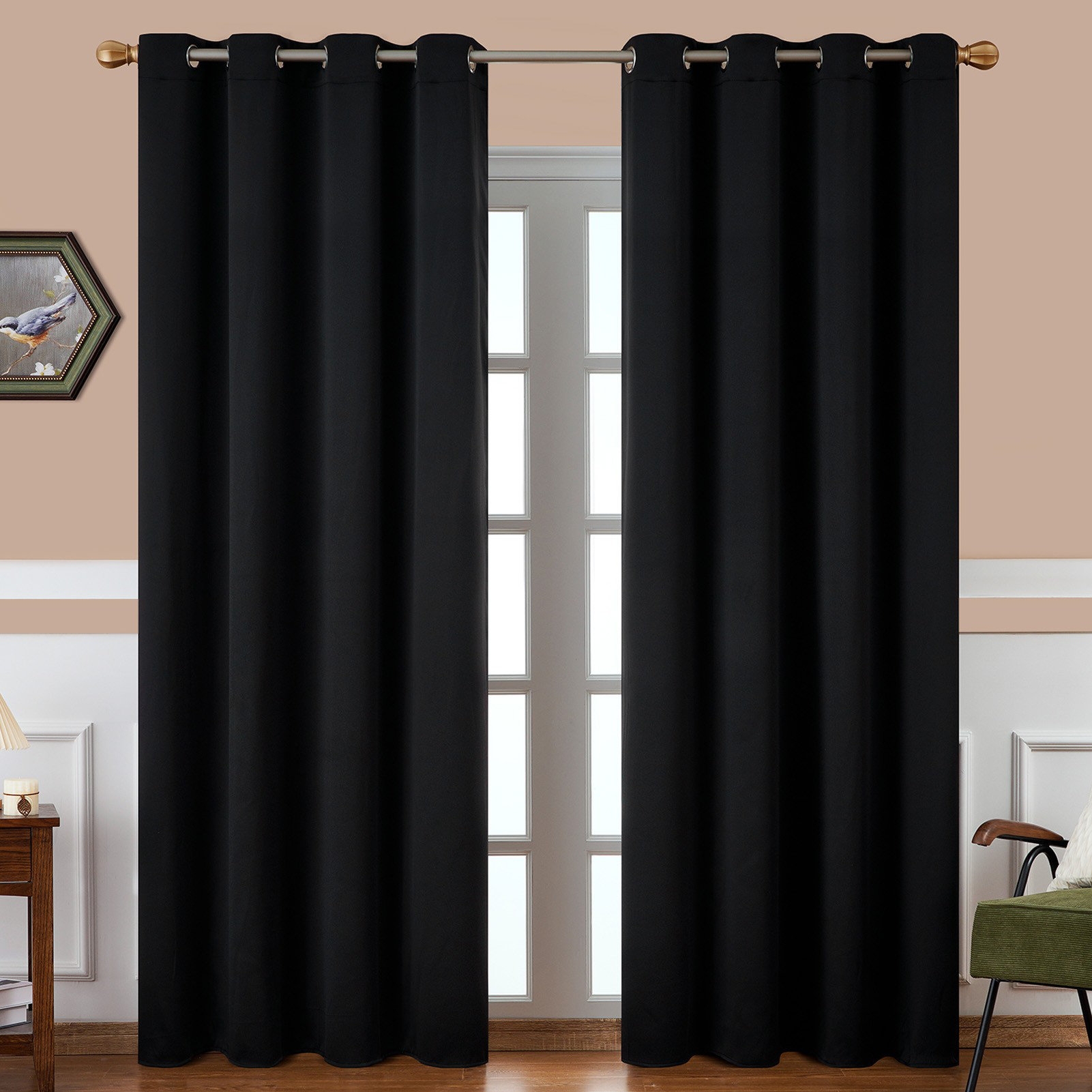 Aburto Polyester Blackout Curtain Pair
