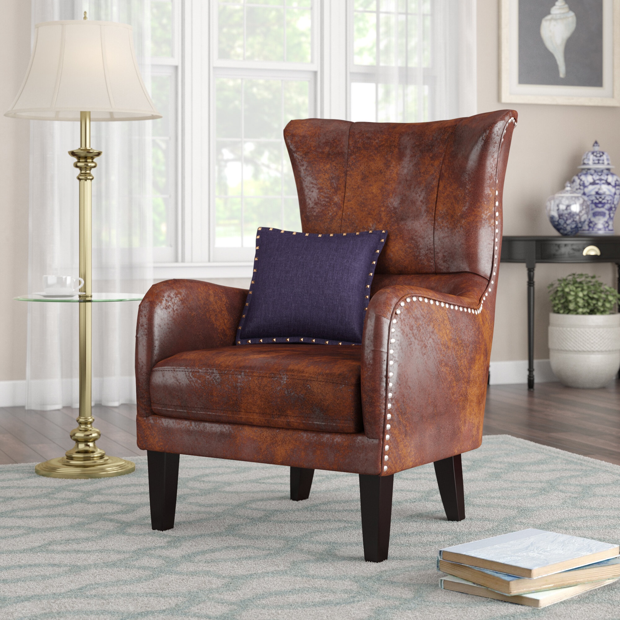 Adetola Upholstered Wingback Chair