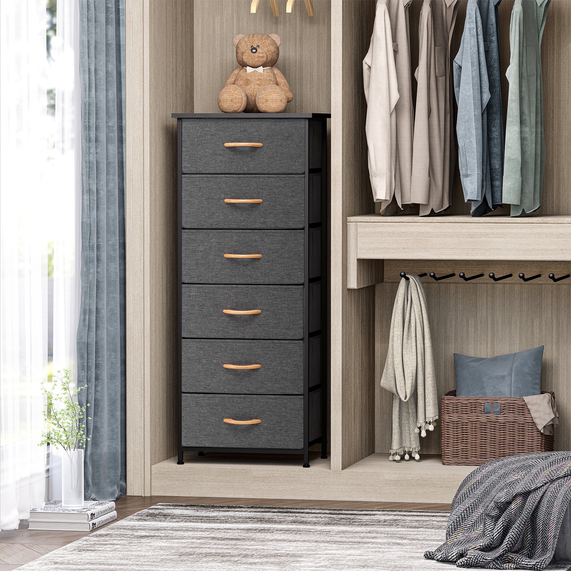 Charging 6 Drawer Dresser, Clothes Storage Tower