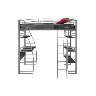 Agastya Twin Metal Loft Bed with Bookcase by Isabelle & Max™