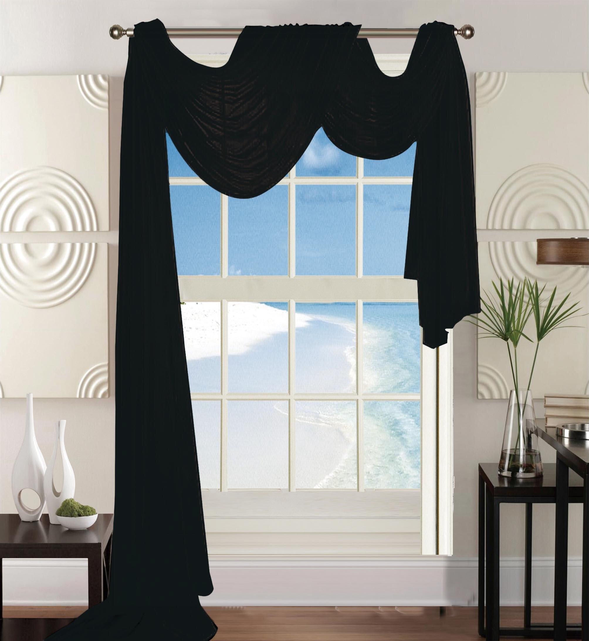 Agawam Polyester Sheer Window Scarf Panel