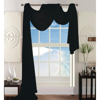 Agawam Polyester Sheer Window Scarf Panel