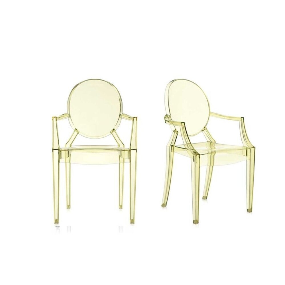 Ailine King Louis Back Arm Chair in Yellow