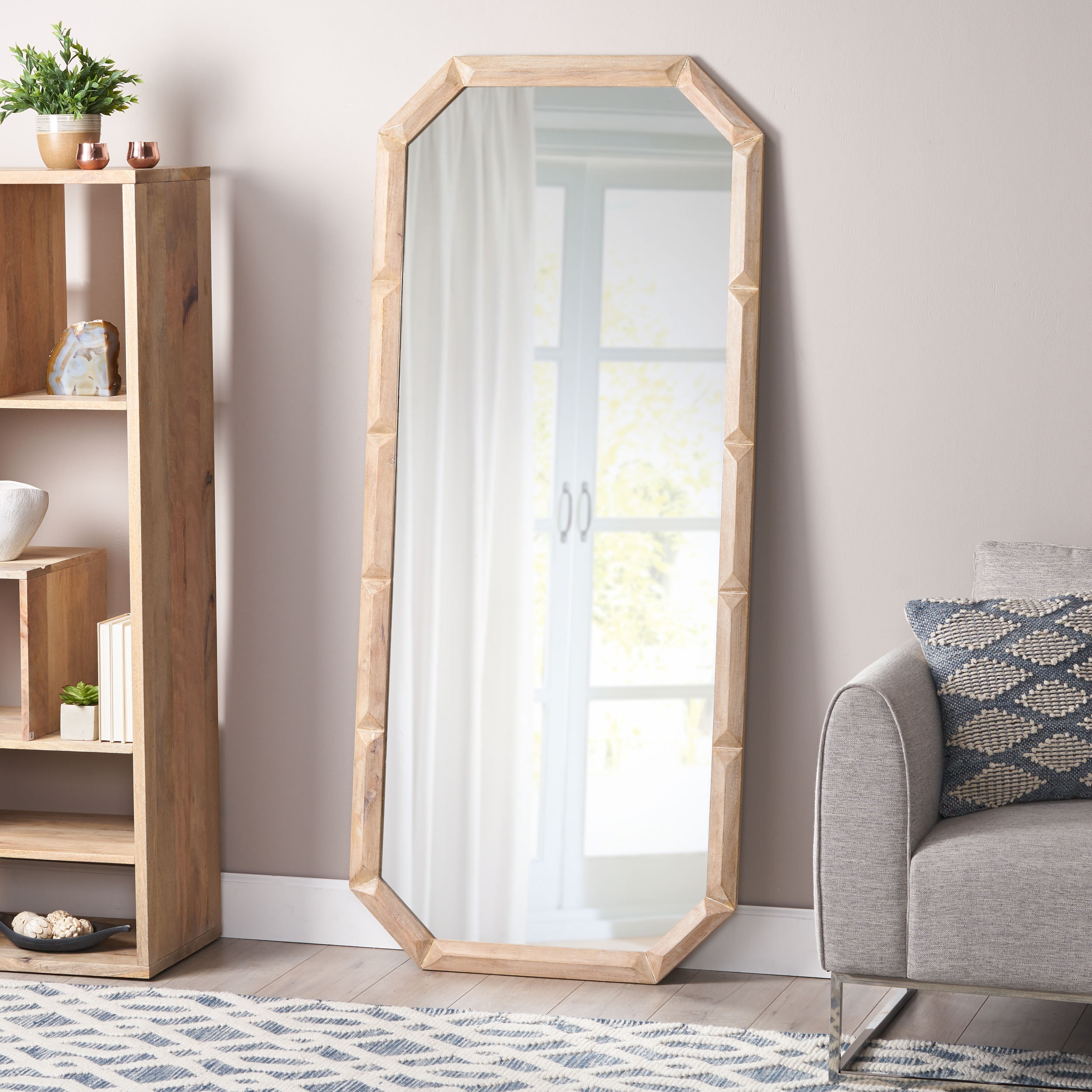 Aitken Rectangle Wood Floor Mirror