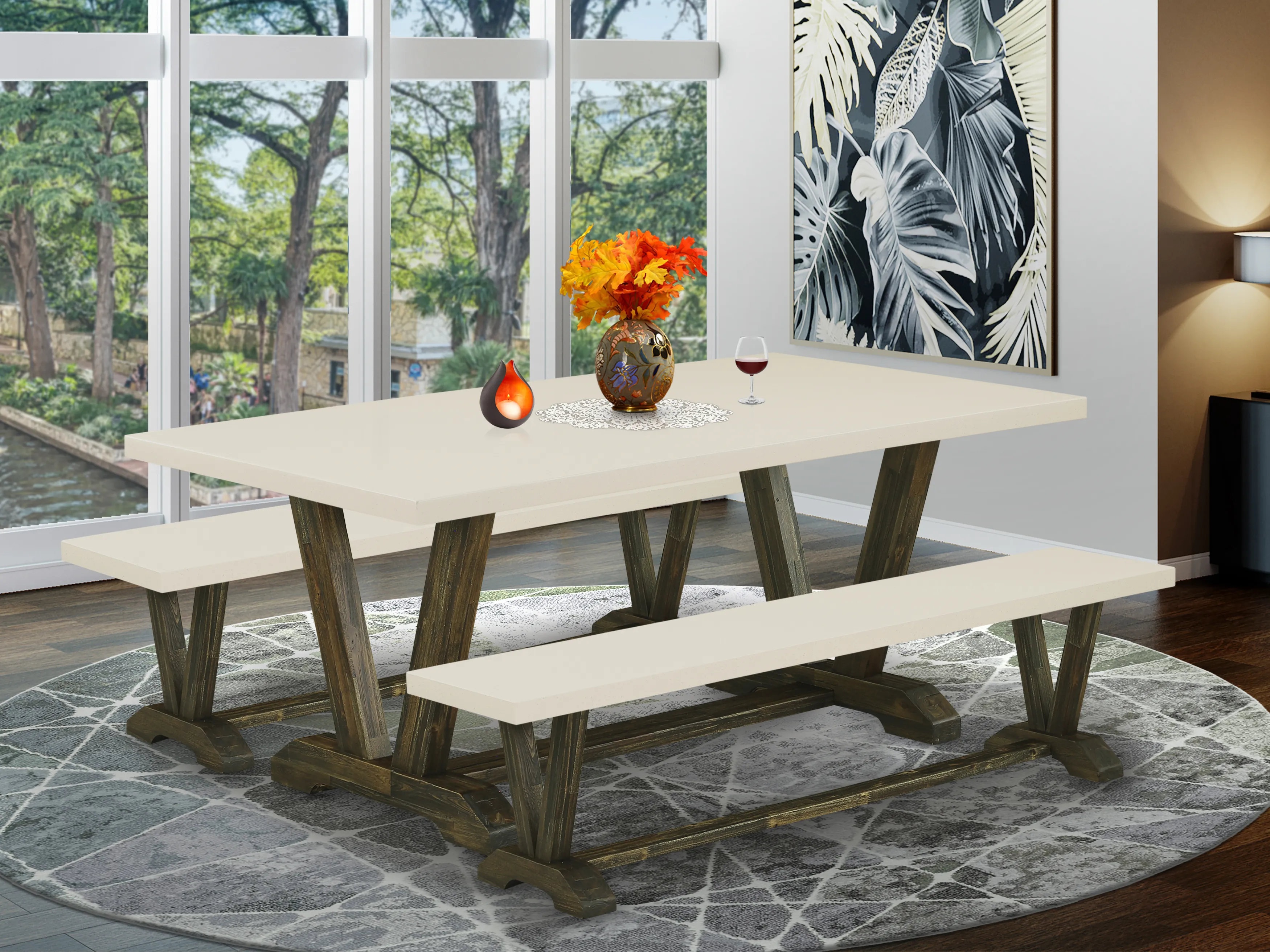 Alaney 4 - Person Dining Set