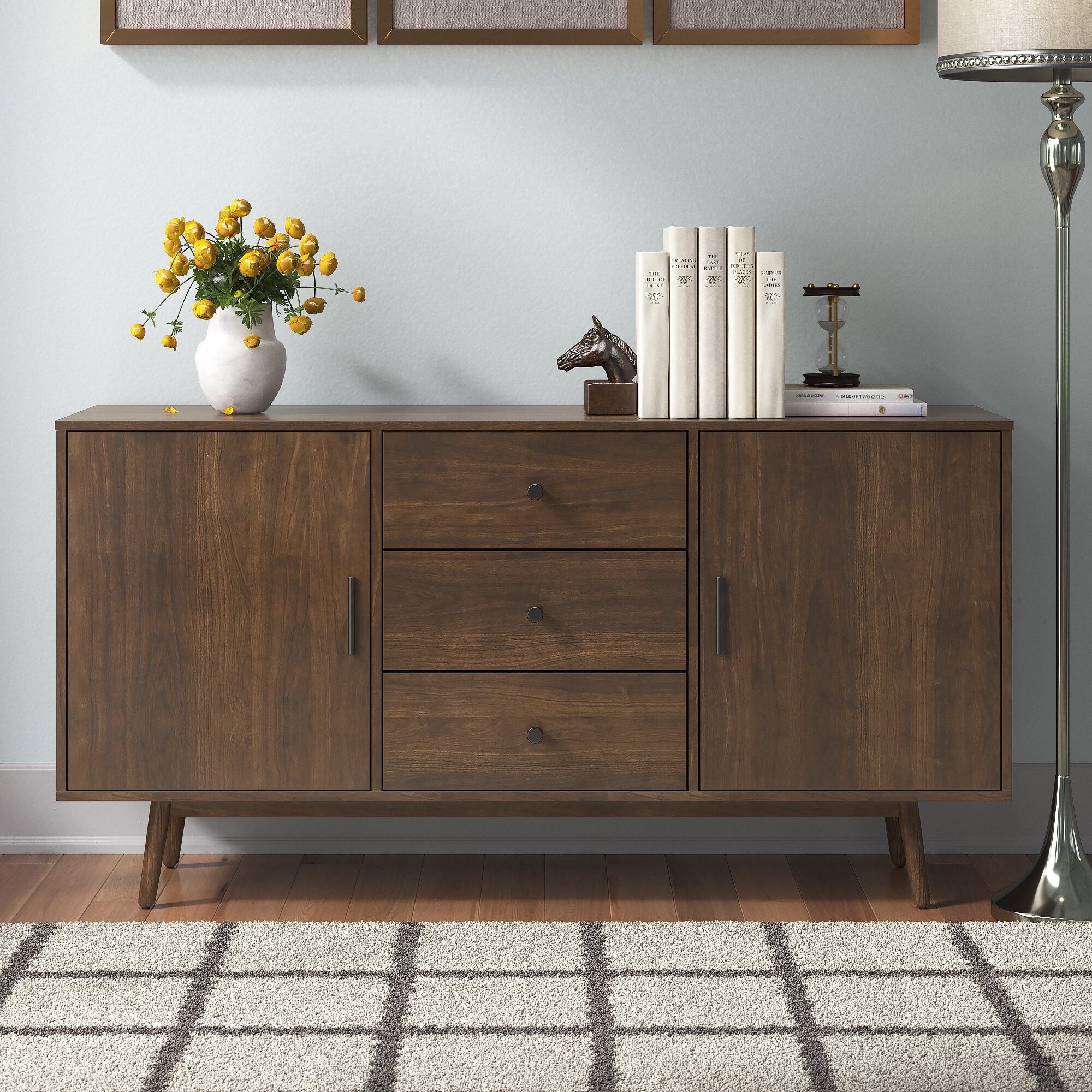 Albright 58'' Wide 3 Drawer Sideboard