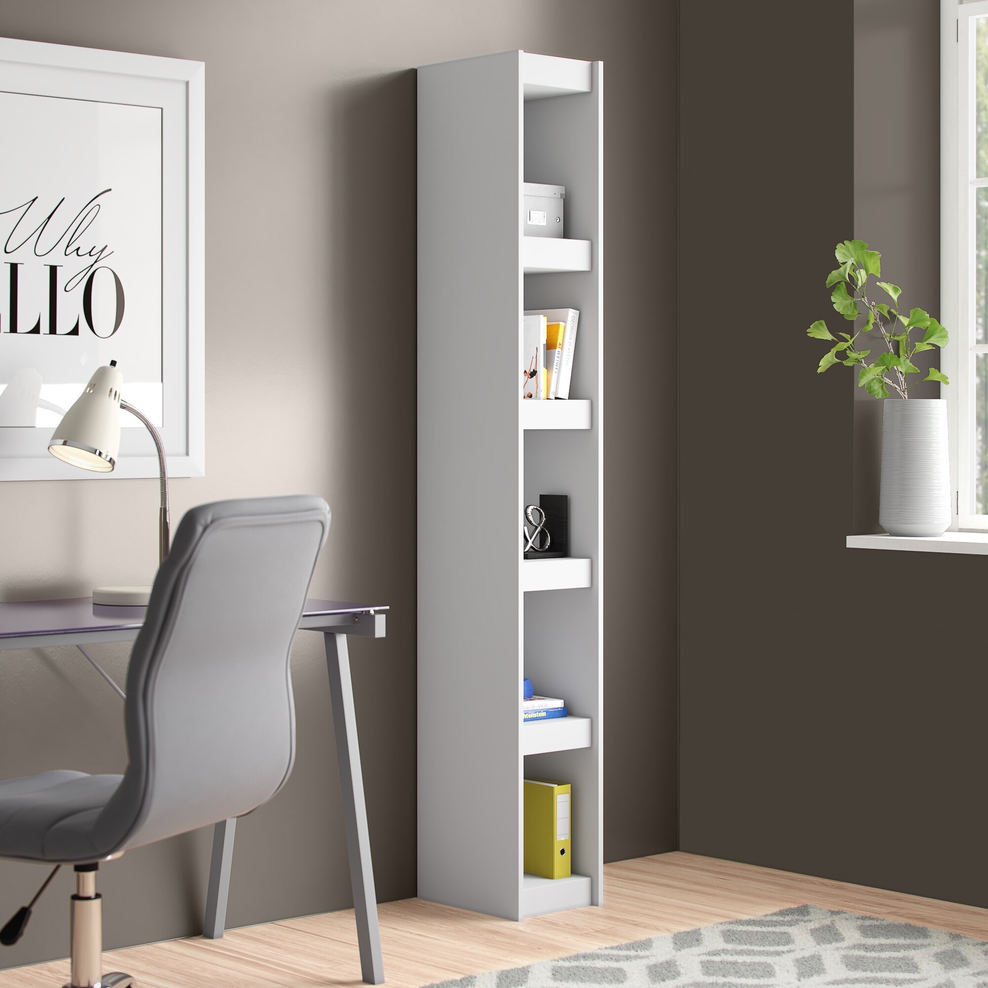 Albright 71.65'' H x 9.84'' W Standard Bookcase