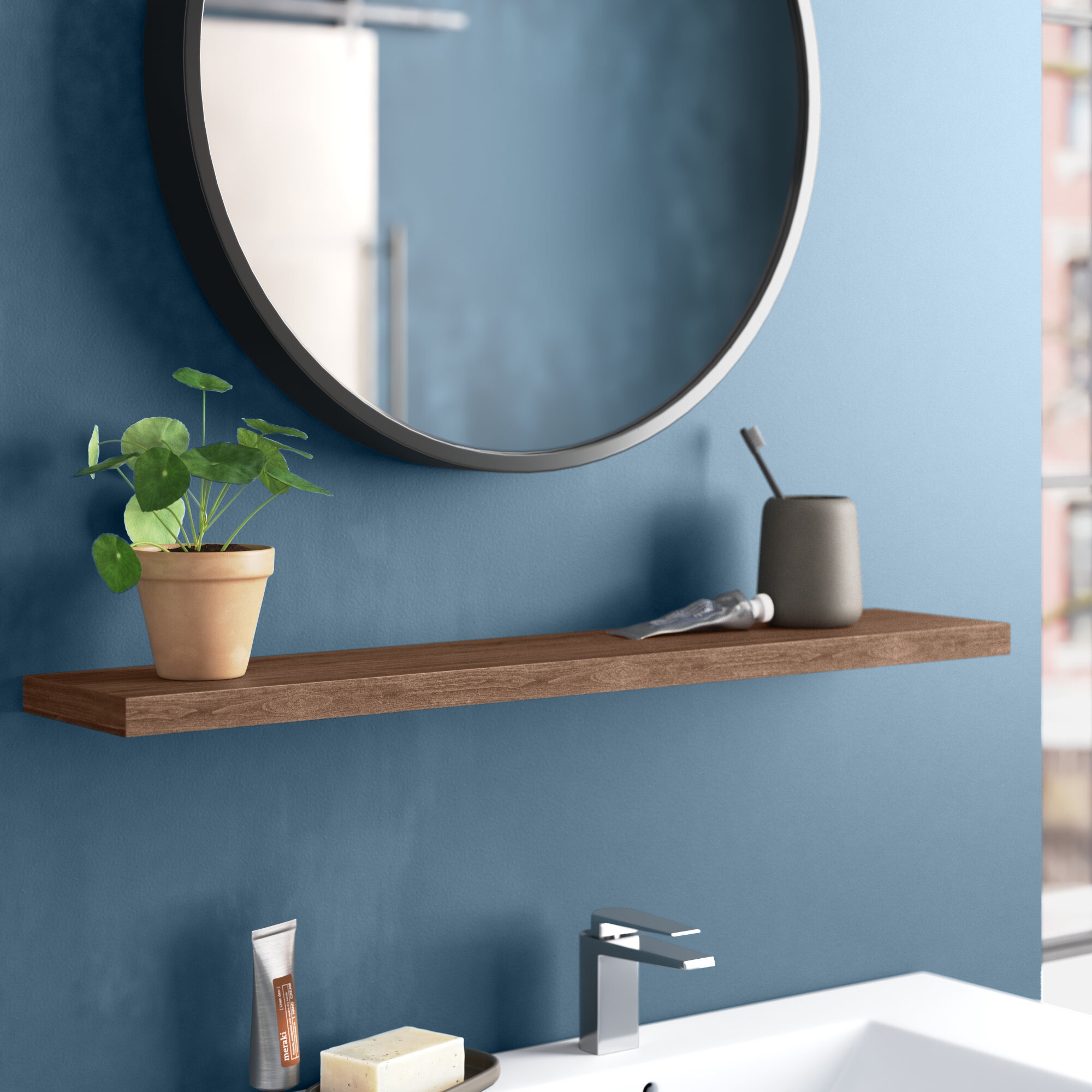 Alcott Floating Shelf with Reclaimed Wood