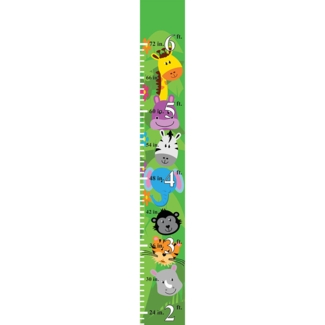 Aleana Happy Cartoon Jungle Animals Personalized Growth Chart
