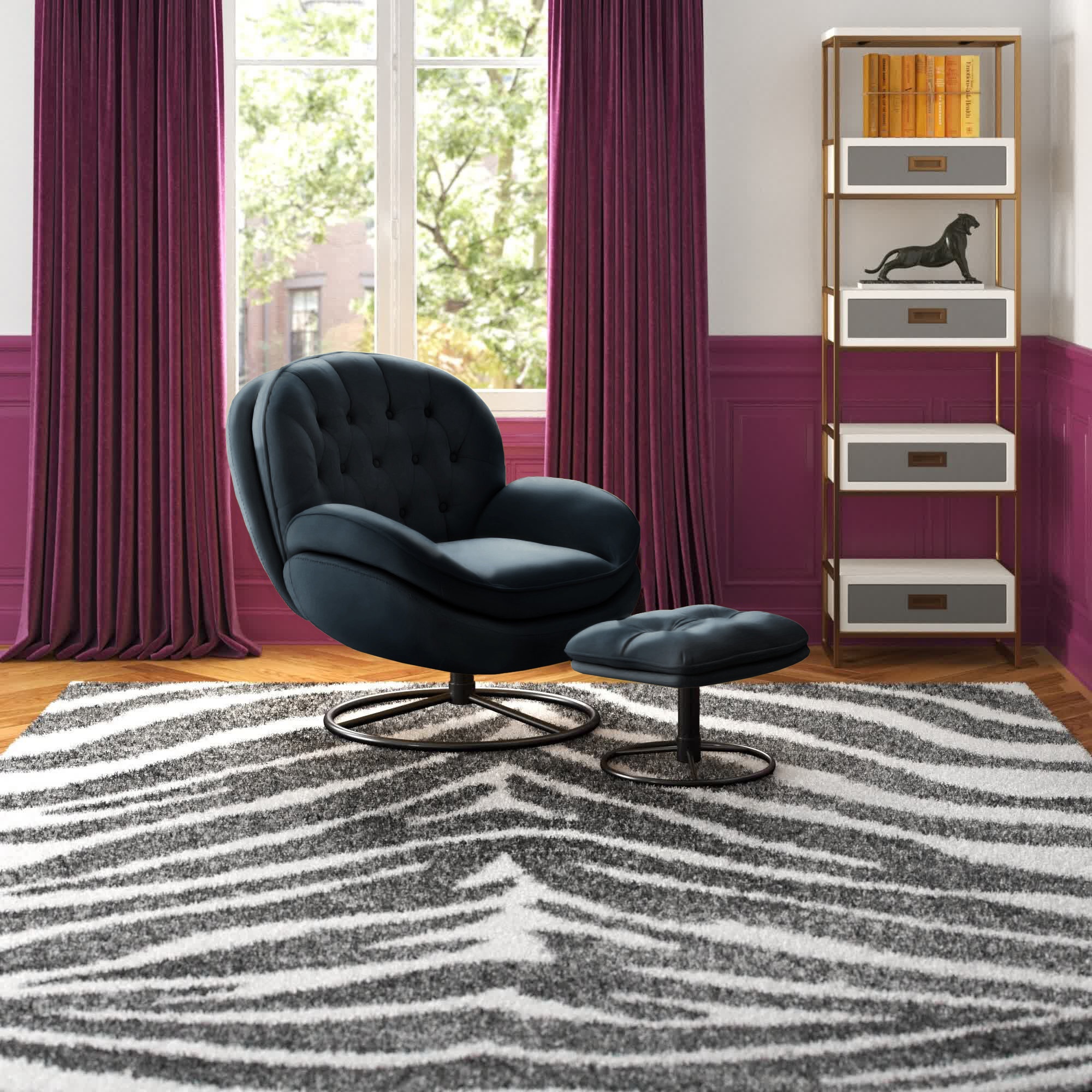 Alexandrea Upholstered Swivel Accent Chair