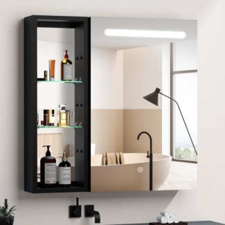 Alizia 29.5'' W 29.5'' H Surface Mount Frameless Medicine Cabinet with Mirror and 4 Adjustable Shelves