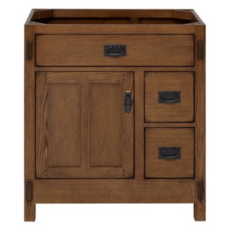 American Craftsman 30" Single Bathroom Vanity Base Only in Rich Amber