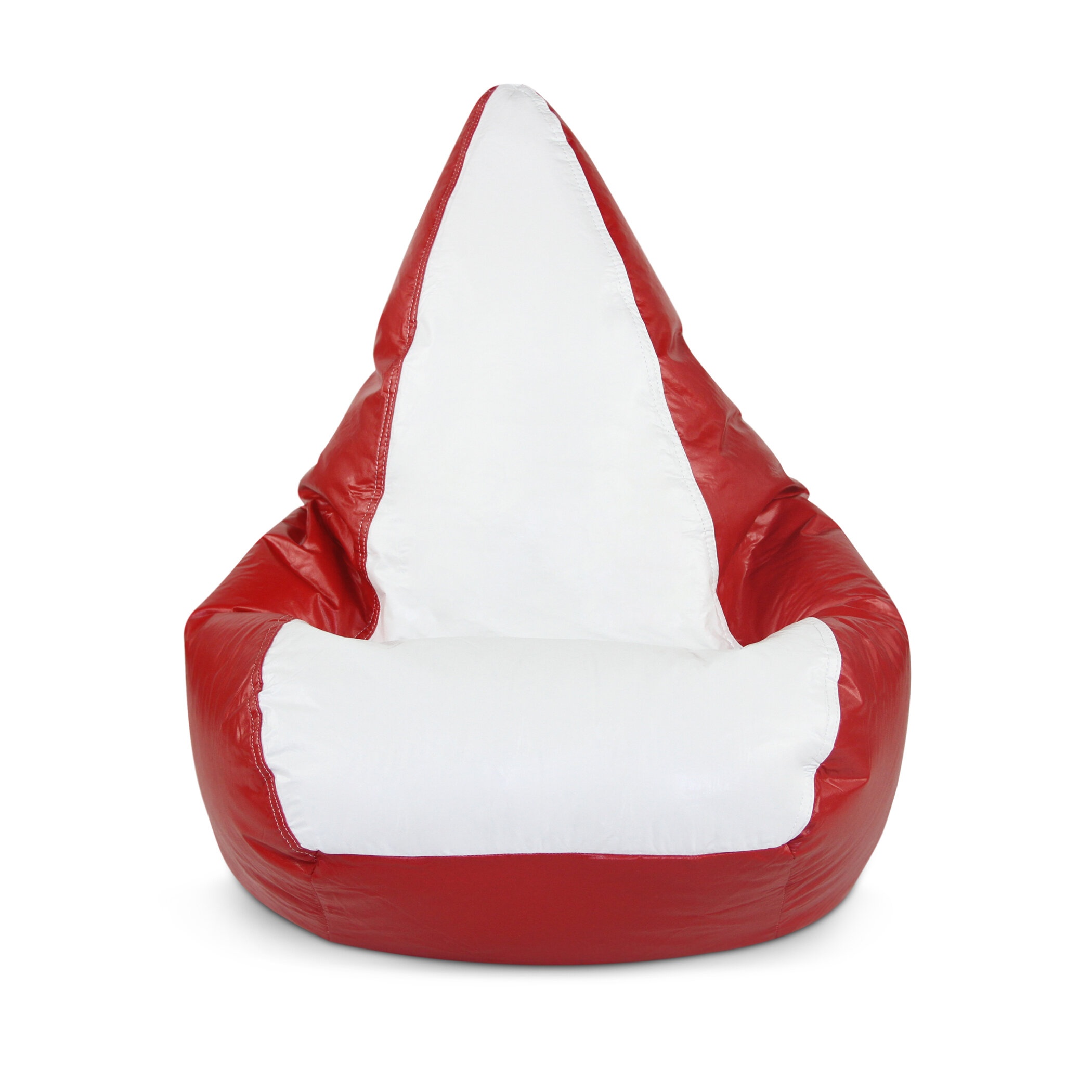American Furniture Alliance Adult Red & White Vinyl Bean Bag Chair