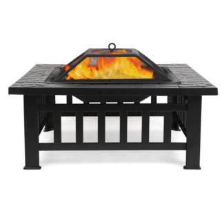 Anaija 18'' H x 32'' W Burning Outdoor Fire Pit with Lid