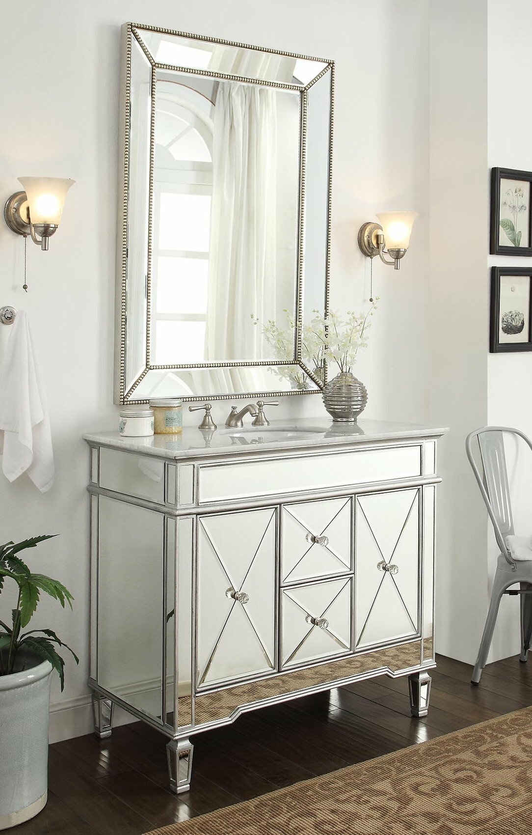 Arango 40'' Free-standing Single Bathroom Vanity with Stone Vanity Top