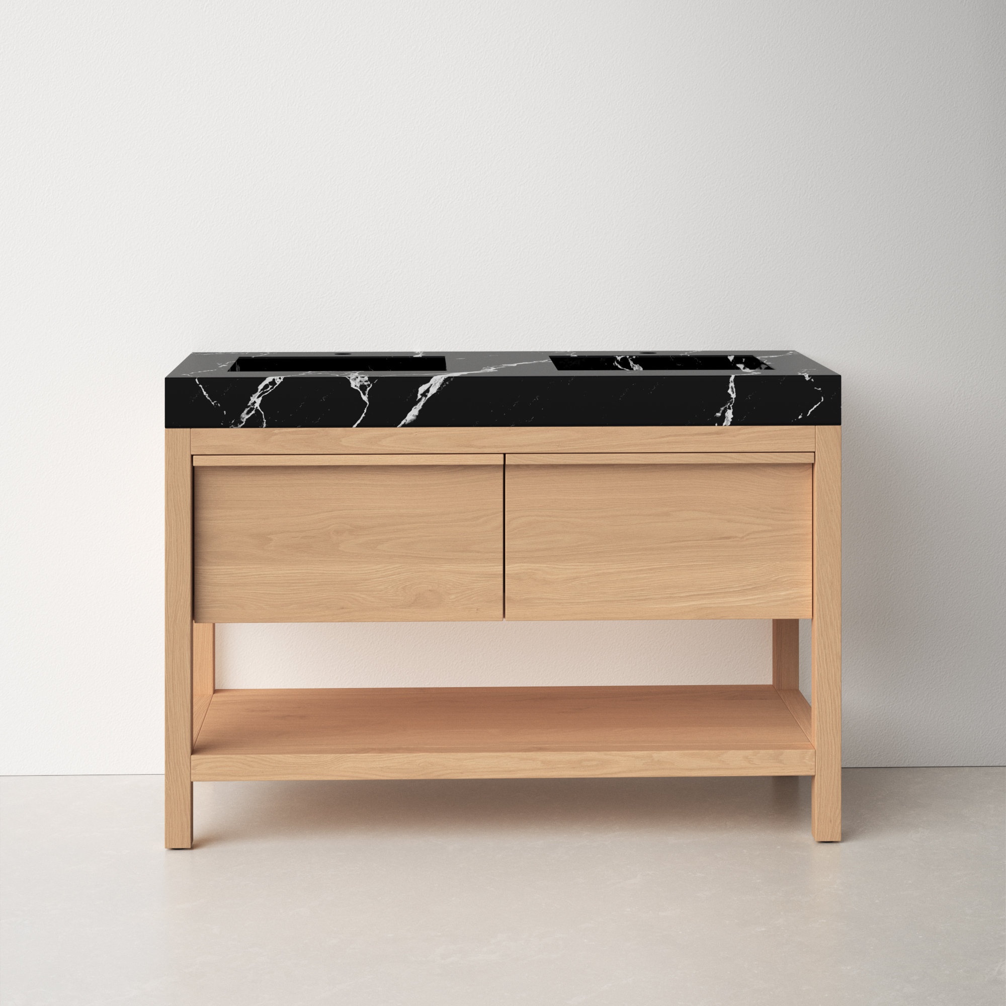 Ariane 47.54'' Free-standing Double Bathroom Vanity with Quartz Vanity Top
