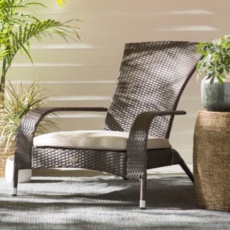 HANDMADE Rattan long chair cushion - soft seat pad with backrest swivel  patio