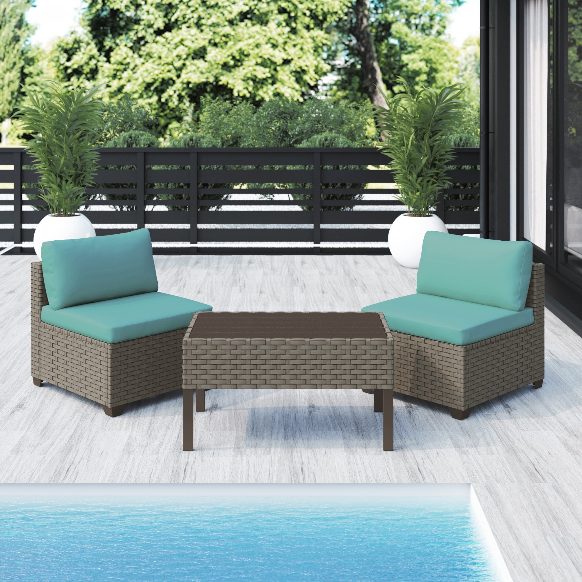 3 Piece Wicker Patio Set VisualHunt