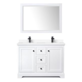 Avery 48'' Free-standing Double Bathroom Vanity with Marble Vanity Top