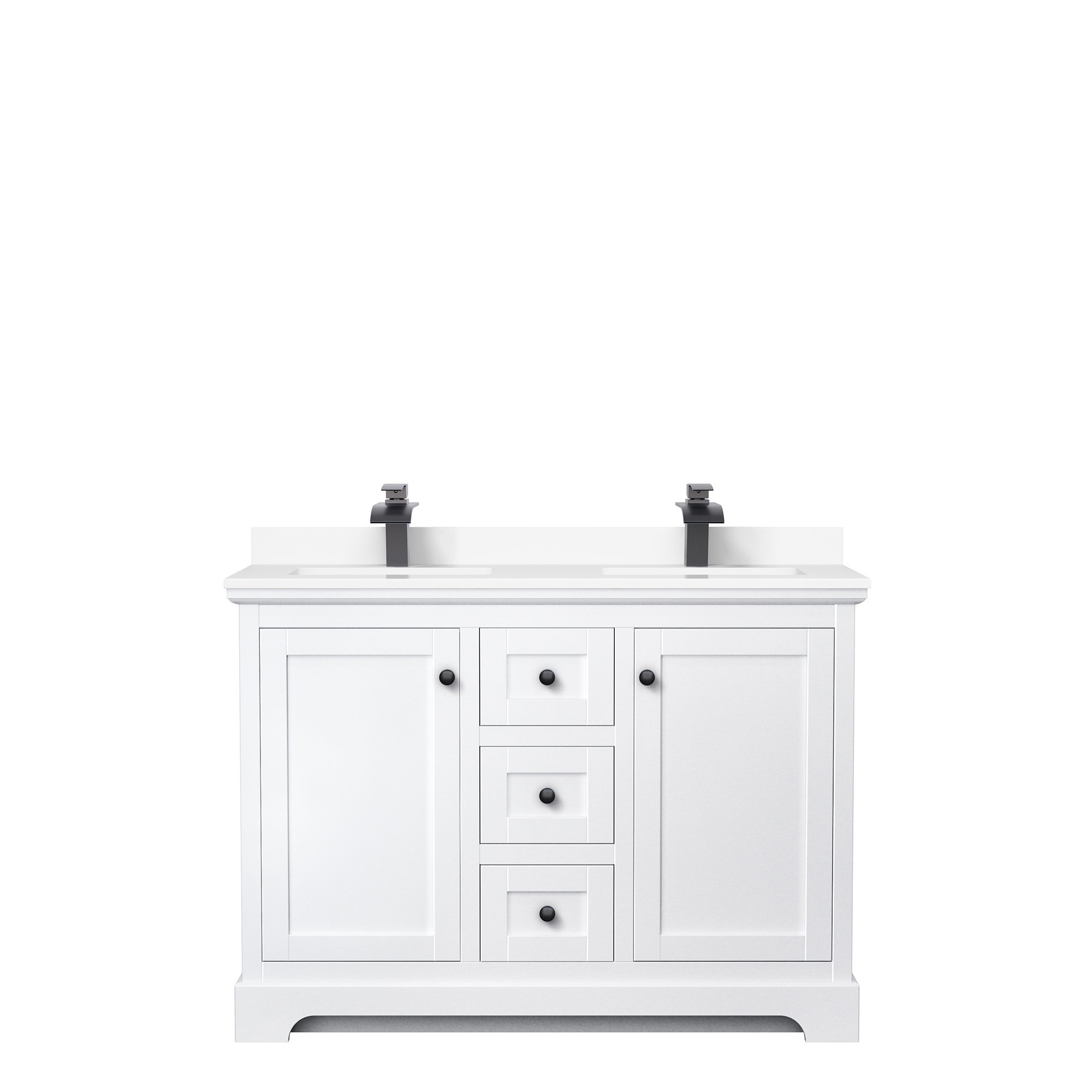 Avery 48'' Free-standing Double Bathroom Vanity with Marble Vanity Top