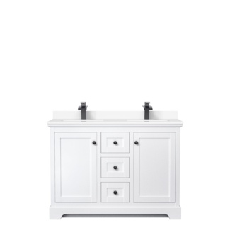 Avery 48'' Free-standing Double Bathroom Vanity with Marble Vanity Top