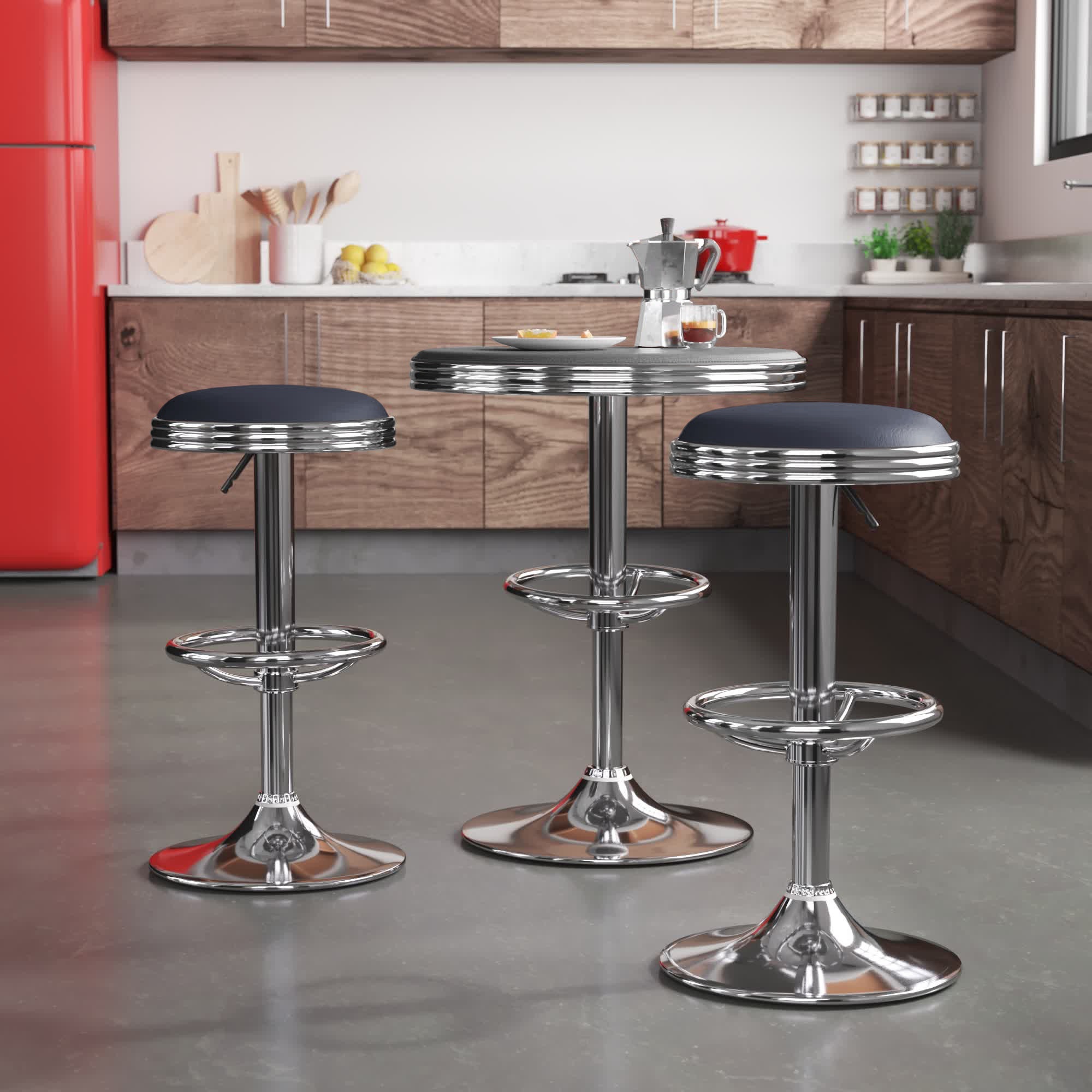 Azeeza 2 - Person Counter Height Stainless Steel Dining Set