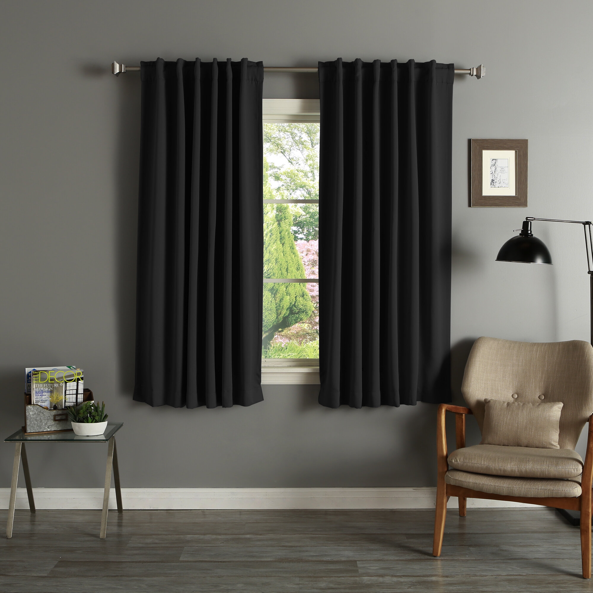 Bantam Solid Blackout Thermal Rod Pocket Curtain Panels