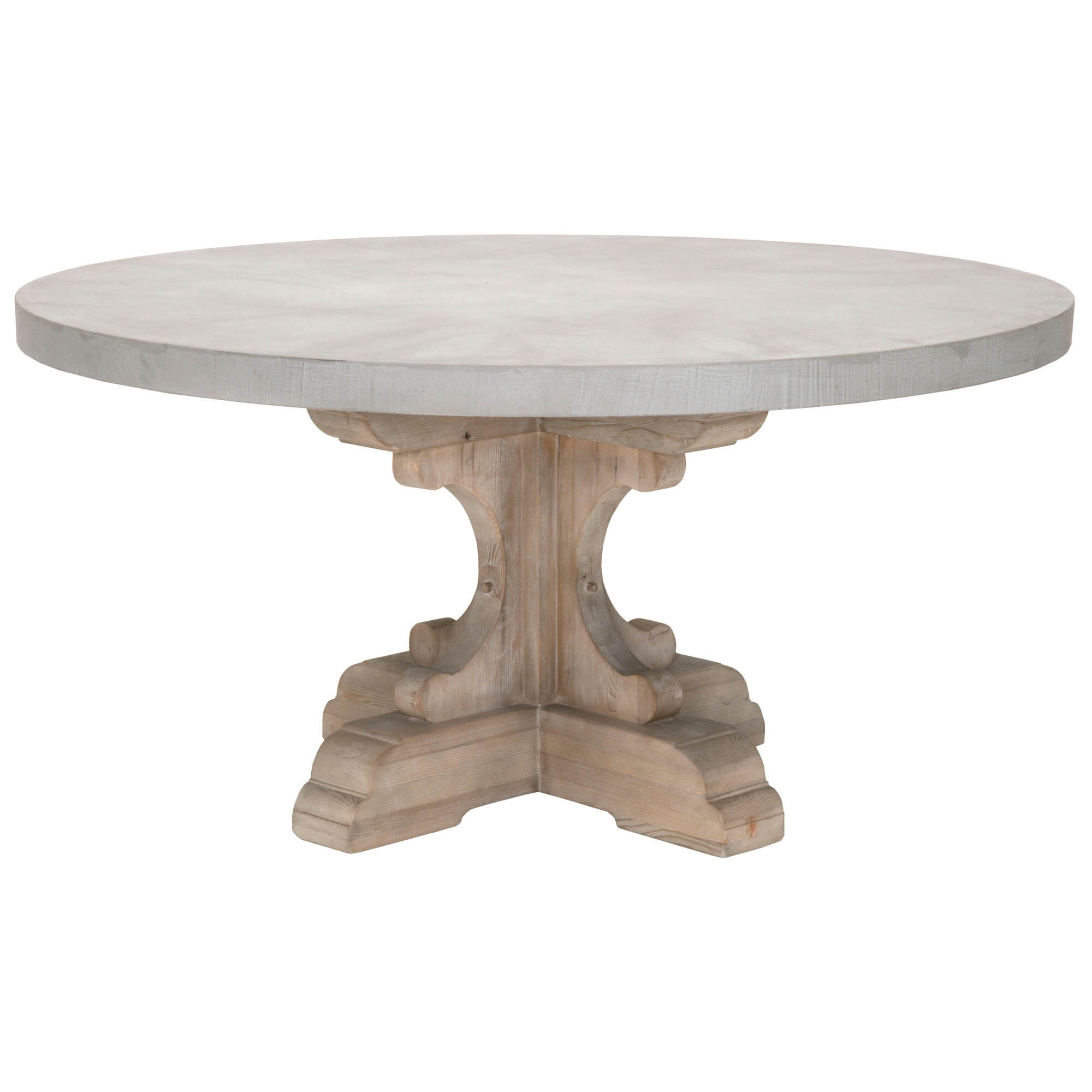Bastille 60'' Pine Solid Wood Pedestal Dining Table