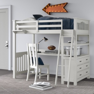 Bedlington Solid Wood Loft Bed with Built-in-Desk by Greyleigh™ Baby & Kids